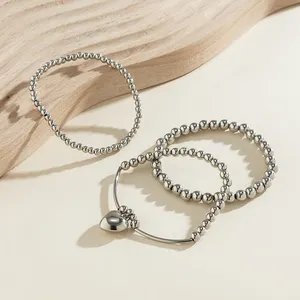 Cross-border Jewelry Bead Bracelet Design Sense Love Pendant Bracelet Sweet Cool Stacking Enewton Bracelets For Women