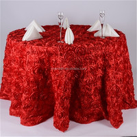Nappe ronde en satin 3D en forme de rosette pour décoration de mariage, hôtel, salle