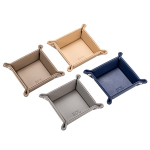 <span class=keywords><strong>Plateau</strong></span> de Voyage Pliable en Cuir PU avec Porte-Gobelet et Boutons Pression, Petite Taille, Prix Usine - Product Image 4