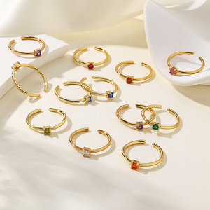 POP <span class=keywords><strong>Jewelry</strong></span> Nuevo en <span class=keywords><strong>stock</strong></span> Moda 18K Oro S925 Anillo de plata esterlina Colorido Zircon Regalo Venta al por mayor Conjunto de anillos a juego - Product Image 3