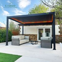 Pergola de jardin 6x3 avec toit en verre, structure en aluminium, pergola bioclimatique pour terrasse extérieure