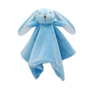 Ready to ship 27*27cm super soft baby bunny doudou blanket comforter rabbit toy animal rabbit doudou
