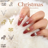Breloques de Noël en alliage motif renard de dessin animé mignon pour décoration d'ongles à presser, 100 pièces en sachet, strass pour ongles motif crabe et cheval