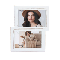 Juego de 2 Marcos de Fotos Blancos para Collage, Madera de Pino Creativa para Decoración del Hogar, Embalaje Seguro, MDF, Tamaño Único