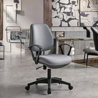 Chaise de bureau pivotante avec logo personnalisé, dossier moyen, hauteur réglable, design moderne, en plastique, pour la maison et le bureau
