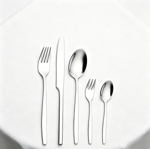 Juego de Vajilla de Acero Inoxidable <span class=keywords><strong>430</strong></span> de Alta Calidad al por Mayor, Precio de Fábrica, 5 Piezas, Pulido Espejo, Marca HZX HONGZHIXING para Hoteles Globales - Product Image 3