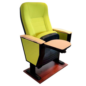 Chaise d'auditorium Qi Sai verte haute densité avec accoudoirs et repose-pieds pour utilisation dans les stades, les théâtres et les cinémas - Product Image 1