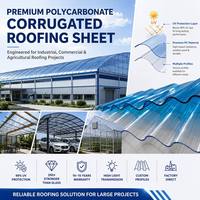 Lámina de Techo de Policarbonato, Panel de PC Corrugado con Recubrimiento UV, Material de Techo Ligero para Grandes Proyectos de Construcción