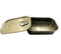 Boîtes carrées en fer blanc rectangulaires vides en métal imprimées sur mesure en gros pour les emballages de fruits de mer de sardines poisson thon avec couvercles EOE