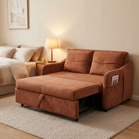 Hochwertiges Französisches Sofa im Cremigen Stil Weiches Schlafsofa mit Hoher Rückenlehne Kompakt für Wohnzimmer Zweisitzer Faltbar Abnehmbar Waschbar
