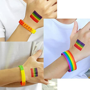 Bracelet en silicone souple et confortable, torsadé, six couleurs, en gros, en stock, pour le Mois de la fierté LGBTQ+, motif homosexualité - Product Image 3