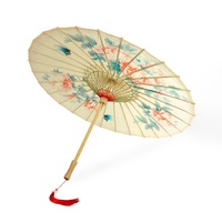 Parasol de danse photographique décoratif de style chinois, fait main en bambou et papier huilé