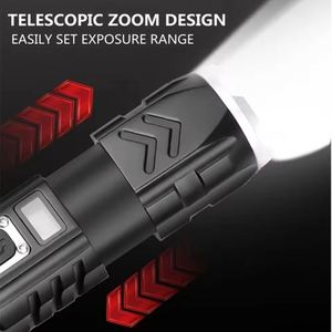 WOSEN 1800 Lumens Xhp90 Power Display Telescopic Zoom Usb Rechargeable Aluminum Alloy Body <b>Led</b> Torches Light Tactical Flashlight - Product Image 3