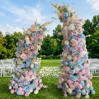 Arches de fleurs artificielles de qualité professionnelle avec supports métalliques réglables pour la décoration de toile de fond de mariage et de photomaton