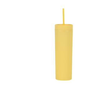 Gobelet moderne en plastique double paroi de 16 oz avec paille droite, bouteille d'eau simple personnalisée pour boire directement lors des fêtes - Product Image 6