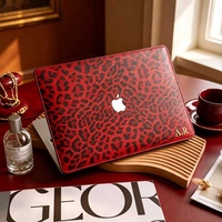 Étui rigide en cuir imprimé léopard marron Yihe pour MacBook Air 2022 A2681 et MacBook Pro