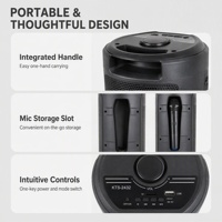Haut-parleur portable multifonctionnel sans fil avec radio FM, entrée USB, haut-parleur de karaoké portable en plastique de 4 pouces avec micro, batterie 1200 mAh