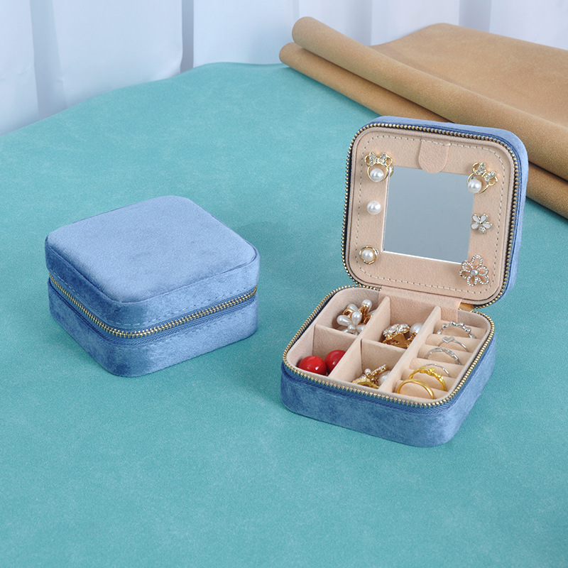 Light blue; velvet mirror 10*10*5