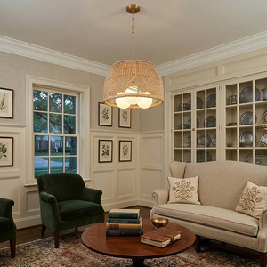 Lampada a Sospensione Nordica Minimalista <span class=keywords><strong>di</strong></span> Lusso, Vetro Satinato e Ottone, 1 <span class=keywords><strong>Luce</strong></span> E27 LED, Paralume Organico Ondulato per Camera da Letto e Cucina - Product Image 2