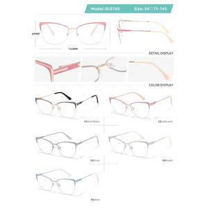 Nouvelles lunettes de vue élégantes <span class=keywords><strong>pour</strong></span> femmes YIXUN OPTICS, monture en métal pleine bordure, verres acryliques, œil de chat, <span class=keywords><strong>pour</strong></span> la plupart des visages - Product Image 5