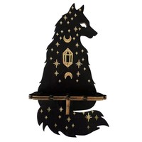 Étagère murale en bois pour bougies, décoration murale bohème avec phases de lune, étagère flottante pour autel, décoration de chambre, cadeau