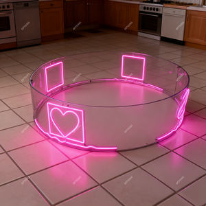 Insegna al Neon <span class=keywords><strong>LED</strong></span> Rotonda o Quadrata da Soffitto 12V, Lampadario Pendente al Neon Circolare a <span class=keywords><strong>360</strong></span> Gradi per Bar e Club - Product Image 6