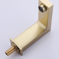 Robinet de baignoire sur pied en laiton, finition or brossé, avec mitigeur moderne à poignée unique et cartouche céramique, pour usage hôtelier