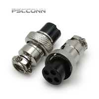 Connecteur circulaire PSCCONN série GX GX16, 2, 3, 4, 5, 6, 7, 8, 9, 10 broches, métallique, fileté, industriel, droit, pour aviation