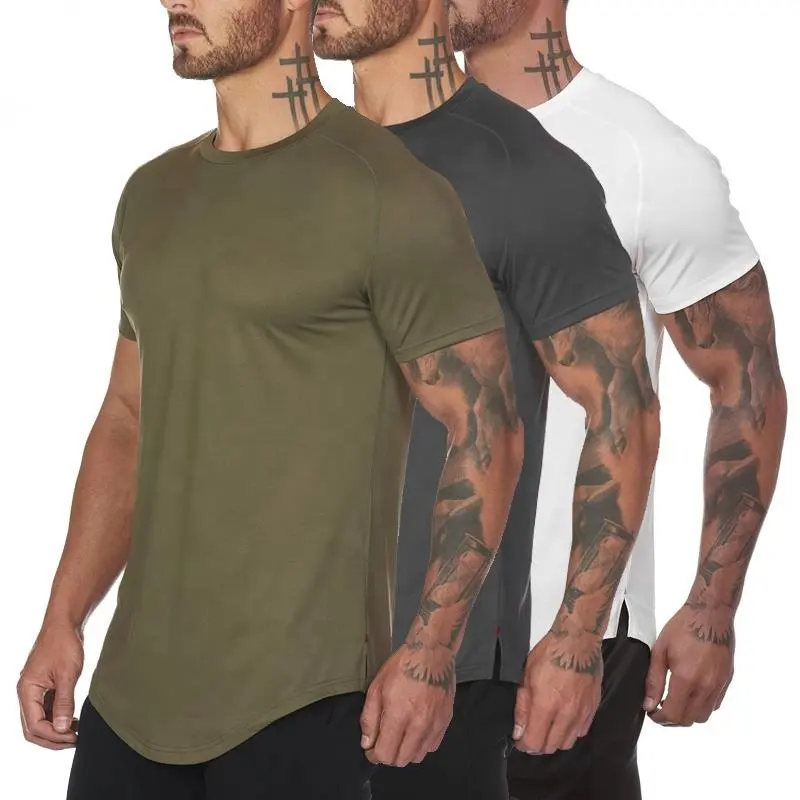 Kaus Grosir Ramping Desain Kering Kustom Tshirt Rami Pakaian Pria Homme Gym 1 Dolar