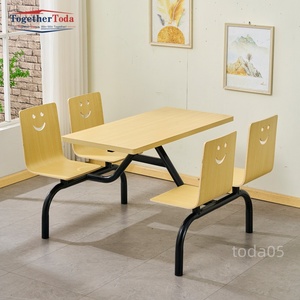 Ensemble table et chaises de cantine 4 places avec dossier Smiley pour cantine scolaire, restaurant - Product Image 3