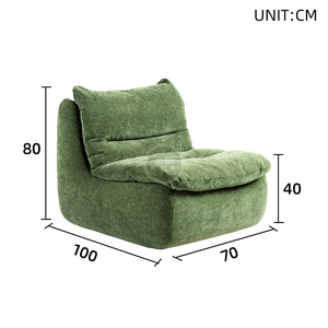 Sofá Comprimido Moderno Grande, Sillón de Esponja Afelpada y Esponjosa, Asiento Acogedor para Apartamento, Sala de Estar, Dormitorio - Product Image 2