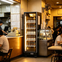 Réfrigérateur commercial à LED pour boissons, vitrine réfrigérée verticale avec porte vitrée, congélateur
