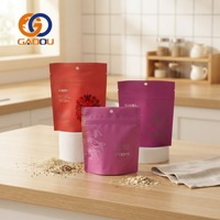 Op maat bedrukte aluminiumfolie zakken met ritssluiting, staande pouch, matte afwerking, herbruikbaar, verpakking voor gedroogd fruit en noten