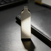 Memorias USB metálicas de venta directa de fábrica con anillos y cadenas para colocar logotipos, estuches y kits de memorias USB de aleación de zinc
