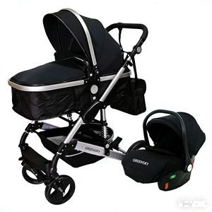 Poussette bébé certifiée EN portable, siège auto pour enfants, poussette bébé légère avec système de voyage avec siège auto - Product Image 1