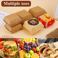Boîtes en papier personnalisées pour hamburger frites ailes de frites Conteneur d'emballage de fast-food pour togo snacks Boîte de poulet pour hamburger à emporter