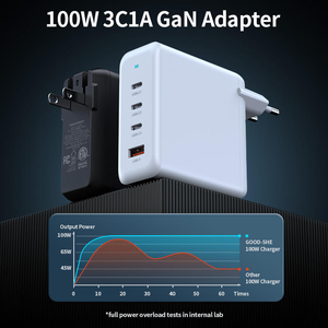 GOOD SHE 100W Chargeur de bureau portable de type <span class=keywords><strong>C</strong></span> à 4 ports Chargeur mural rapide GaN PD - Product Image 2