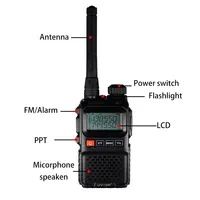 ハンドヘルドht baofeng UV-3R + walki talkiセット双方向無線ウォーキングトーキングデュアルバンド136-174mhz & 400-470mhz bf uv3r