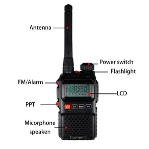 UV-3R Ht Baofeng Cầm Tay + Walki Talki Đặt Radio Đi Bộ Hai Chiều Nói Chuyện Băng Tần Kép 136-174MHz & 400-470MHz BF Uv3r