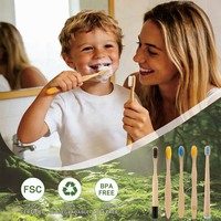 OEM cadeau détail peint manche rond enfants doux écologique recyclable boîte fenêtre euro brosse bambou