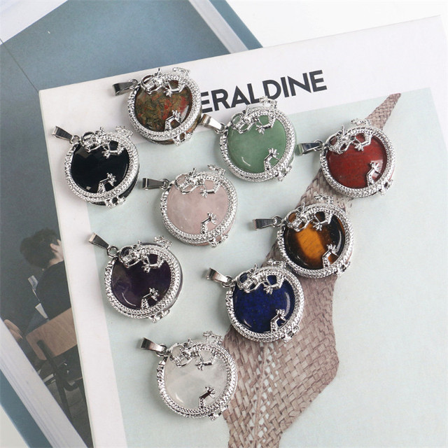 Wholesale Natural Healing Crystal Jewelry Necklace Dragon Totem Pendant Pendant for Gift