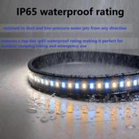 Lampe de camping LED portable étanche IP66, double couleur, flexible, à intensité variable, USB 5V pour usage extérieur