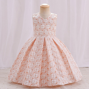 Robe de demoiselle d'honneur pour filles, col en V, dentelle, robe de bal rose pour enfants, anniversaire, mariage - Product Image 1