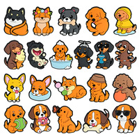 Achetez des breloques mignonnes en forme de petit chien de dessin animé pour sabots, accessoires de décoration de chaussures en PVC souple DIY, breloques animales pour chaussures.