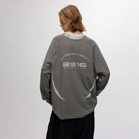 230g coton peigné col rond T-shirt maillot de football sport lâche hommes et femmes modèles à l'intérieur de longs hauts