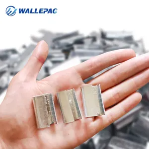 Wallepac Metal Wire Seals Heavy Duty Galvanized Closure Steel Buckle For 1/2" Strap Width Polyester (Pet) Belt Strapping Clips