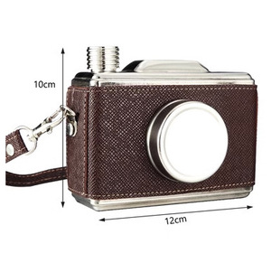 <span class=keywords><strong>Fiole</strong></span> de hanche créative en acier inoxydable 11OZ, nouvelle <span class=keywords><strong>fiole</strong></span> de hanche Portable pour appareil photo de whisky et de baume, flacon de transport pour alcool avec cadeau d'entonnoir - Product Image 3