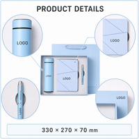 Ensemble cadeau d'entreprise avec logo personnalisé, bouteille isotherme de 500 ml, carnet, stylo, coffret cadeau promotionnel d'entreprise 3 pièces