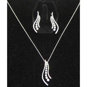 Rubare la notte! Collana e orecchini a cascata in oro bianco 18k e 3,5 ct - Product Image 2