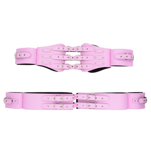 BANSEY Harnais de taille en cuir, Ceinture de retenue, Menottes pour avant-bras, Sangles de bondage pour cuisses et poignets, Ensemble d'équipement de discipline BDSM soumis - Product Image 5